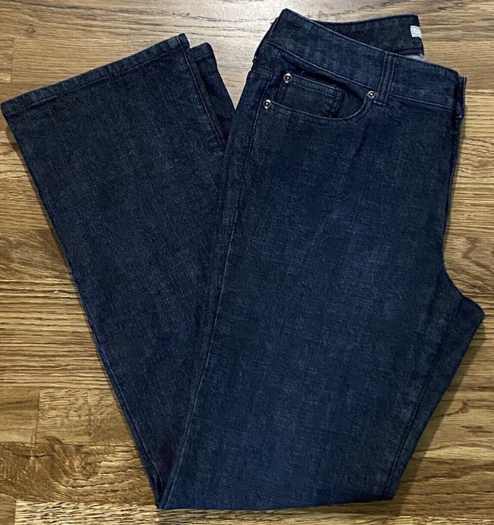 Chico's Platinum Jeans Size 1 Regular Women's 8 Dark Wash 99% Cotton 1% Spandex